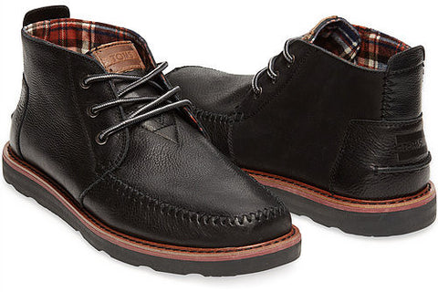 TOMS CHUKKA BOOT - PA BLK LEATHER